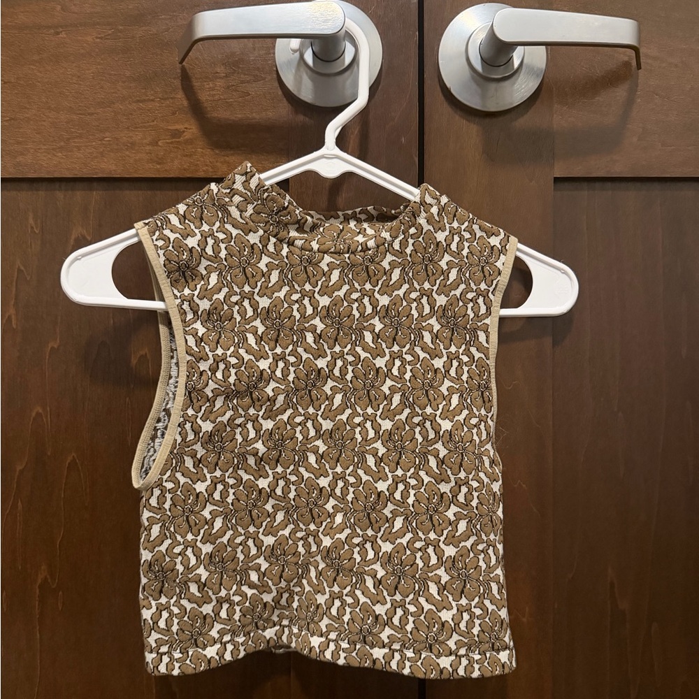 Free People Brown Floral Crop Top